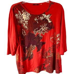 Tahari Size 2X 3/4 Sleeves T-Shirt